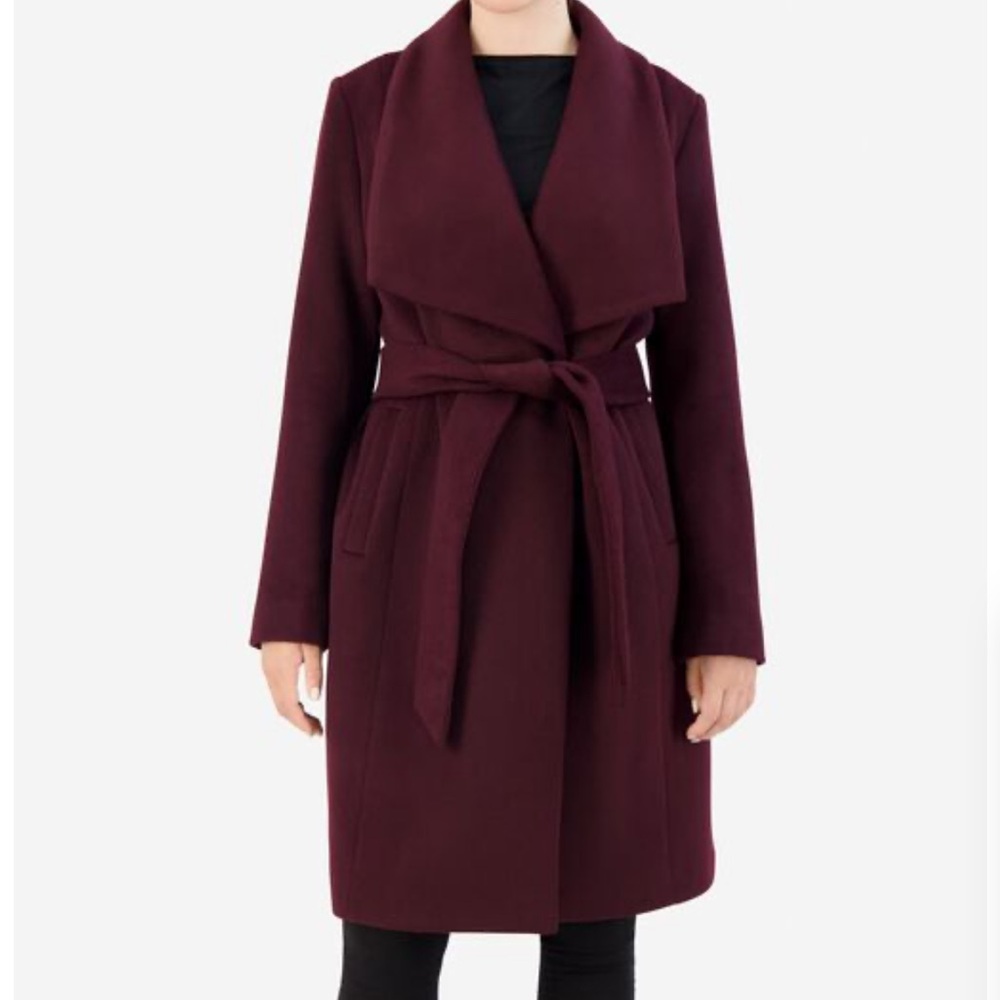 Cole Haan Women's Oversized Collar Wrap Coat